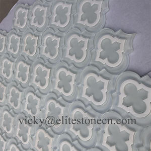 Ubin Mosaik Kaca Waterjet Campuran Marmer Putih Murni Elite Stone - Product Image 3