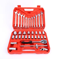 Kit d'outils de réparation automobile CRV 72T, 37 pièces, clé à cliquet métrique en acier inoxydable, coffret rigide, garantie 3 ans, déverrouillage rapide