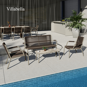 Sofá Comercial de Vime para Exterior, Mobiliário de Jardim e Lounge, Sofá para Pátio de Hotel e Terraço, Resistente a Todas as Condições Climáticas - Product Image 1