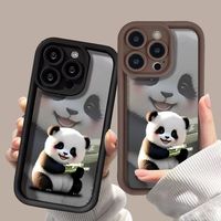 Coques de téléphone portable antichoc avec motifs de pandas mignons pour iPhone 17 Air 16 15 Plus Pro Max 14 13 12 11 X – Housse de protection anti-chute
