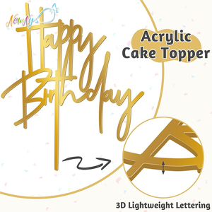 In Stock Wholesale Acrylic 3D Gold <strong>Happy</strong> <strong>Birthday</strong> Letter Cake Topper Decorations Supplies - Product Image 3