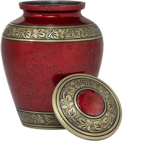 Rabeh Elegant American Style Large Maroon Brass Cremation Urn High Quality Secure <b>Keepsake</b> <b>for</b> Adult <b>Ashes</b> Funeral Memorial - Product Image 1