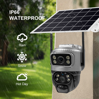 Caméras IP V380 à énergie solaire 4G WiFi, faible consommation d'énergie, étanches, sans fil, HD, couleur, moniteur, imagerie, jumelles, double objectif