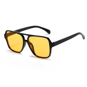 Nouvelles lunettes de soleil rétro tendance pour hommes et femmes, idéales pour le tourisme en plein air et la plage, protection UV, monture carrée à double barre - Product Image 3