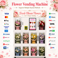 Máquina Expendedora de Flores Frescas con Sistema de Refrigeración, Pantalla Táctil Inteligente Automática, Dispensador Comercial Refrigerado de Ramos