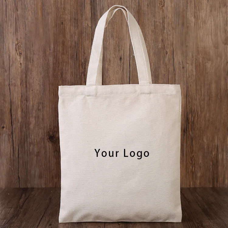 Özel Logo yeniden kullanılabilir tuval alışveriş çantası eko boş reklam promosyon pamuk tuval Tote alışveriş çantası