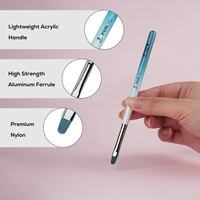Fournitures pour ongles multifonctionnelles, 7 pinceaux à ongles en acrylique, ensemble de pinceaux à ongles avec manche en acrylique dégradé violet et blanc pour salon de manucure