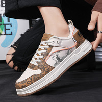 Chaussures de sport unisexe en cuir grande taille pour le basketball et le skateboard, avec logo personnalisé sur la boîte, tendance pour hommes