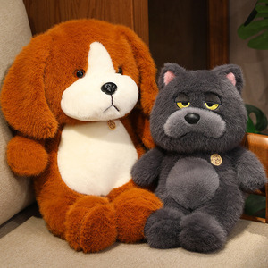 Nuevo diseño personalizado Unisex Super suave Pp algodón animales de peluche muñecas lindo gato de dibujos animados Lobo <span class=keywords><strong>y</strong></span> perro de peluche de juguete - Product Image 1