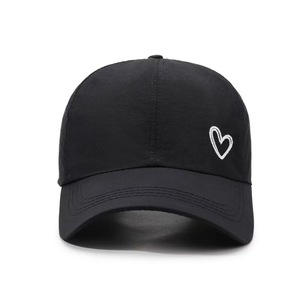 6 Panel Puff Heart Embroidered Business Street Style Curved Back <b>Cap</b> for <b>Men</b> Women Vintage Cotton <b>Baseball</b> Hat Casual Washed - Product Image 6