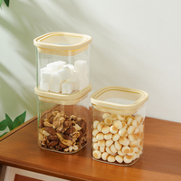 Grand bocal de conservation en verre transparent à parois droites, compatible lave-vaisselle, style minimaliste avec couvercle hermétique pour la conservation des aliments