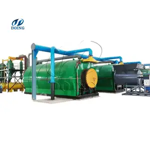 100kg-50Ton Batch Continuous rubbish waste tire oil pyrolysis plant trade in India Car tyres plastic to fuel pyrolysis machine