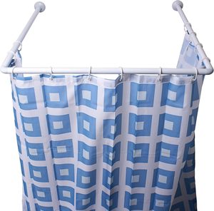 CF personnalisé vente en gros moderne en forme de U en aluminium 80x80 90x90 <span class=keywords><strong>cm</strong></span> bain douche pôle moderne coin salle de bain <span class=keywords><strong>tringle</strong></span> à <span class=keywords><strong>rideau</strong></span> - Product Image 1