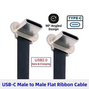สายเชื่อมต่อแบบแบน USB Type-C ชายต่อชาย FPC ความยาวสาย 75/105 มม. สำหรับพาวเวอร์แบงค์ แบบเสียบ-ถอดง่ายและมั่นคง - Product Image 3