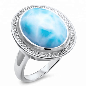 ขายส่งเครื่องประดับพลอยลาร์ิมาร์สีน้ำเงินธรรมชาติทรงรี ต่างหูลาร์ิมาร์เงินแท้ 925 - Product Image 5