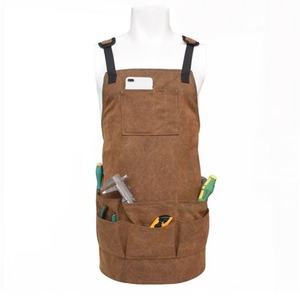 Échantillon gratuit Tablier de travail en toile cirée robuste avec poches à outils, vente en gros - Product Image 6