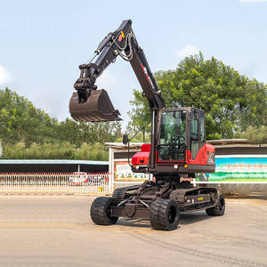 Maquinaria de construcción 9ton Rueda-oruga caminar mini excavadora rueda excavadora precio de descuento mini excavadora - Product Image 4