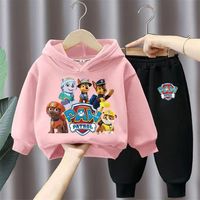 Nouvel Ensemble Décontracté Deux Pièces pour Garçons, Survêtement en Coton à Capuche avec Haut Imprimé Dessin Animé Style Étranger, Tailles Enfants