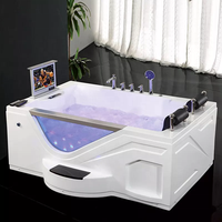 Bak Mandi Whirlpool Akrilik Modern Harga Pabrik Murah dengan Drainase untuk Dua Orang, Bak Mandi Air Panas Spa