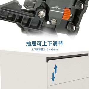 DTC Dongtai Riel deslizante oculto inferior FF80300HX de tres secciones con extensión total y rebote, tipo pulsador, para cajón, para tablero de 18mm, embalaje en caja postal Y - Product Image 5
