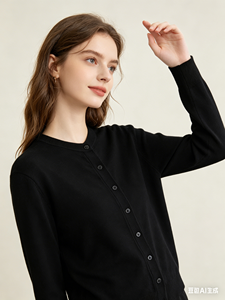 Cardigan noir à col rond et simple boutonnage pour femme, style coréen, Marks & <span class=keywords><strong>Spencer</strong></span>, fermeture boutonnée sur le devant, taille UK 18 (EU 46) - Product Image 3