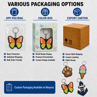 Porte-clés en PVC personnalisé pas cher avec un design amusant de pendentif en forme de crème glacée pour les récompenses en classe, les fournitures scolaires