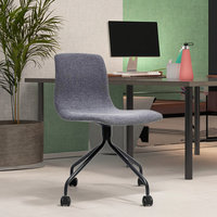 Chaise de bureau moderne à dossier bas en tissu gris pour conférence, maison, hôtel, réunion, café, salon, négociation, sans bras