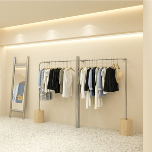 Espositore per Abbigliamento in Acciaio Inox da Terra e da Parete per Boutique di Moda <span class=keywords><strong>Donna</strong></span> e Bambino - Product Image 4