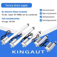 Aktuator linier listrik Remote kontrol Stroke 100mm kualitas 12v/24V motor DC pengontrol sinkronisasi IP tinggi untuk Kipas rumah pintar