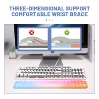 Tapis de Souris Gaming et Tapis de Bureau pour PC avec Clavier de Simulation Couleurs Personnalisées 54 Touches – Tapis de Jeu et de Bureau à Mémoire de Forme