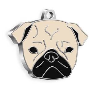 Collar para Mascotas Carlino con Placa de Identificación Color Crema - Product Image 1