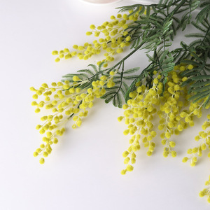 K161 Yboland Fleurs artificielles en acacia, Mimosa jaune, Branche de cerisier, Décoration florale pour mariage et cadeau de la Fête <span class=keywords><strong>des</strong></span> Femmes - Product Image 1