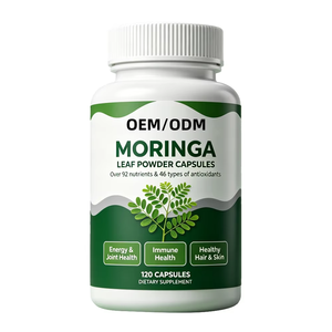 Capsules de Moringa Naturelles Personnalisées en Usine, Marque Privée, 60 Capsules, Antioxydant pour Adultes, Soutien Immunitaire, Complément Alimentaire à Base de Plantes - Product Image 1