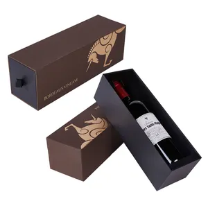 Regalo portátil de lujo personalizado champán alcohol whisky Cajas de Regalo Vodka embalaje licor whisky botella de vidrio vino tinto caja de embalaje