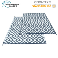 Tapis de camping réversible tissé pour l'extérieur, imperméable en PP, éclairé par LED, réutilisable, lavable, pour voyage, pique-nique, camping-car, terrasse, véranda