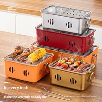 Barbecues d'extérieur commerciaux en acier inoxydable, barbecue portable pliable au charbon de bois pour l'extérieur