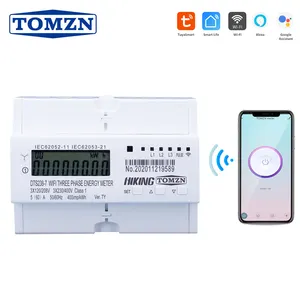 Tuya 3 Fase Din Rail Wifi Smart Energy Meter Timer Stroomverbruik Monitor Kwh Meter Wattmeter 3*120V 3*220V 3*230V 50/60Hz