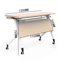 Design de mode Salle de réunion de luxe en bois massif Table de conférence Bureau de formation pliable à rabat pour immeuble de bureaux