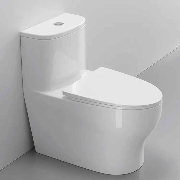 आधुनिक शैली का फर्श घुड़सवार सफेद सिरेमिक बाथरूम सिफऑन wc एक टुकड़ा दोहरी फ्लश शौचालय