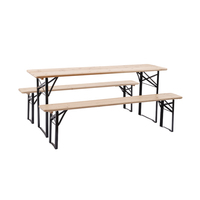 Ensemble table et banc de pique-nique pliables en bois massif, robustes, pour extérieur, patio, jardin, cour, meubles de repas portables