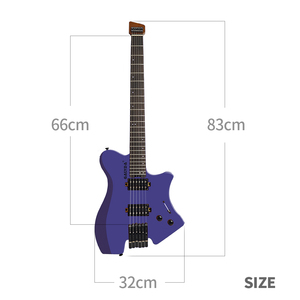 Guitarra Eléctrica Portátil sin Cabeza de 83 cm, Guitarra de Viaje Ligera, Puente Fijo, Logotipo Personalizado, Compra Directa de Fábrica OEM - Product Image 3