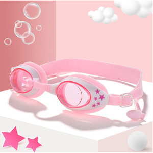 Gafas de Natación para Niños, Color Rosa, Antivaho, Impermeables, de Silicona - Product Image 1