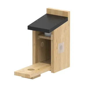 Rumah burung kayu alami tenaga surya dengan kamera HD 4MP untuk perekaman burung
