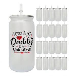 Lata de Refresco de Plástico Esmerilado de 16 oz con Forma Infantil, Reciclable, Libre de BPA, con Tapa y Pajita para Envolturas UV DTF - Product Image 1