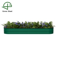 Jardinière surélevée rectangulaire en acier galvanisé de 11 pouces de haut pour légumes, fruits et plantes
