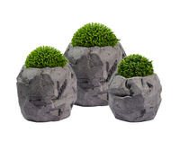 Ventes en gros de pots de fleurs et de jardinières en fibre de verre imitation roche, écologiques, décoratifs, vintage, de grande taille, pour l'intérieur, avec couleur personnalisée