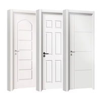 Porte latérale moderne en PVC à texture bois, insonorisée, avec apprêt blanc interne simple, pour chambre à coucher