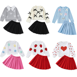 <span class=keywords><strong>Set</strong></span> Rok Bayi Perempuan, Sweatshirt Anak, Gaun Lipit A-Line, <span class=keywords><strong>Set</strong></span> Pakaian Anak Perempuan, Pakaian 2 Potong untuk Pesta Santai - Product Image 1