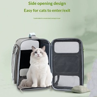 Sac de transport portable pour chat d'extérieur, respirant, grande capacité, à porter à la main ou en sac à dos