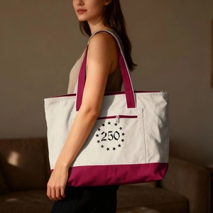 Borsa per il Giorno dell'Indipendenza, Patriottica 1776-2026, Grande Borsa Regalo per il 4 Luglio, Borsa in Tela con Cerniera per il 250° <span class=keywords><strong>Anniversario</strong></span> degli USA - Product Image 1